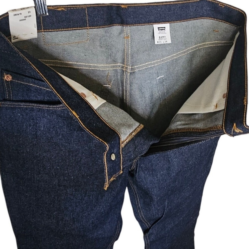 Levis 517 NWT VINTAGE 00s Bootcut Denim Jeans 35x34 Dark Wash Mens Western - Picture 6 of 9